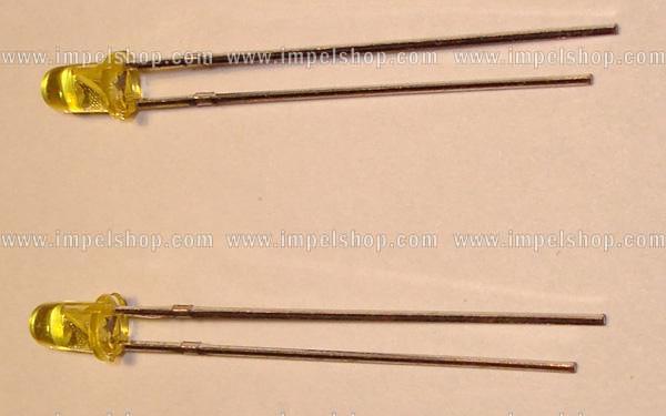 LED DIODE 0,4W 3MM (3,00 to 3,50V) - ORANGE SUPERBRIGHT (YELLOW CASING)