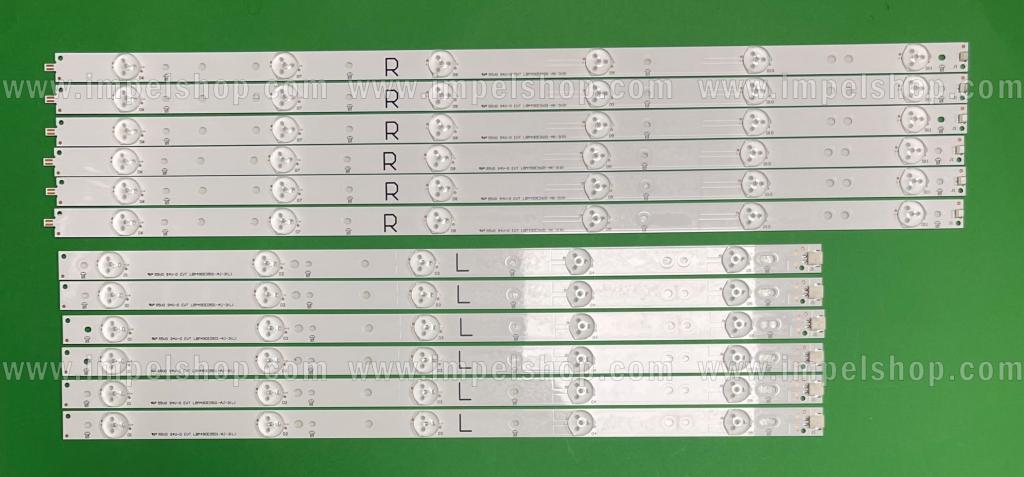 Led backlight strip for tv PHILIPS 49" set 6 pcs X R: GJ-2K16-490-D611-P2-R (LBM490E0601-AK-3(R) , 6 pcs X L: GJ-2K16-490-D611-P2-L (LBM490E0501-AJ-3(L) (66LED) , LENGTH OF 1 ROW R+L : 1000mm