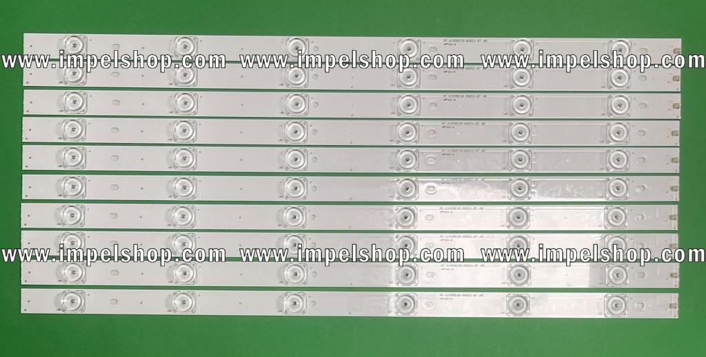 Led backlight strip for tv SHARP 49" set 10pcs X RF-AJ490E30-0601S-07 A0 RF-AJ490E32-0601S-02 A2 RF-AJ490E32-0601S-07 A0 , 6LED , 495MM , 3V ,