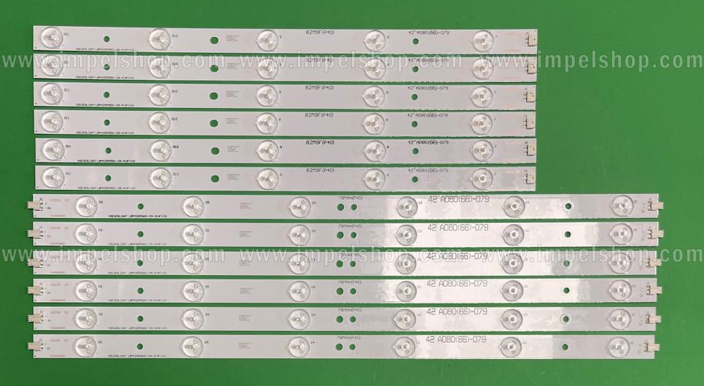 Led backlight strip for tv PHILIPS 42" set 12pcs , 6pcs X LBM420P0601-CA-3(HF)(0) & 6pcs X LBM420P0501-CB-4(HF)(0)