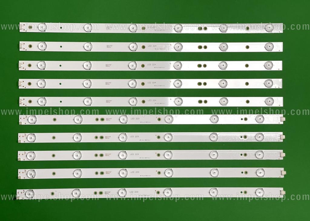 Led backlight strip for tv CHANGHONG / SUNNY 49" set 10pcs , 5pcs X LB-C490F13-E2-L-G1-LD1/LB49002 V0 6LED , 498MM & 5pcs X LB-C490F13-E2-L-G1-LD8/LB49002 V1 6LED , 498MM