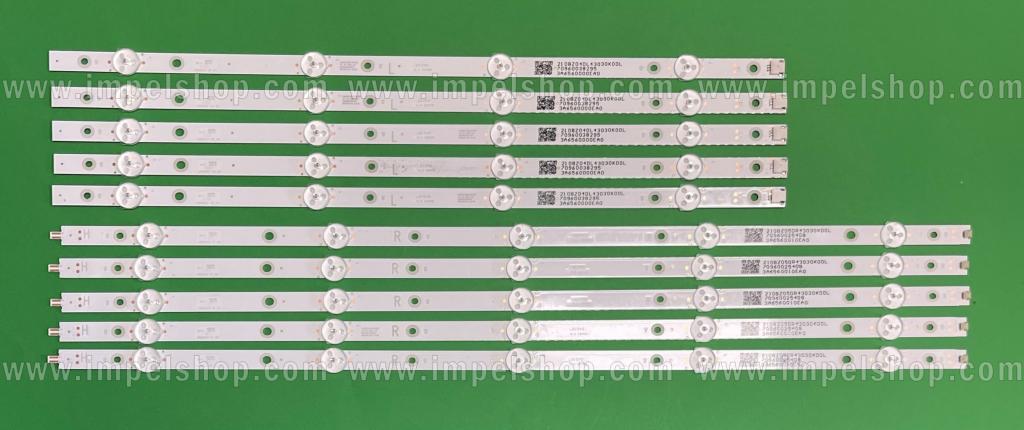 Led backlight strip for tv PHILIPS 49" set 5pcs X LB49021 V0_00 / LB49023 V0_00 , 5pcs X LB49021 V1_00 / LB49023 V1_00 (45LED) , 3V