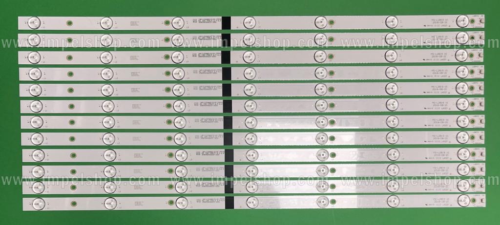 Led backlight strip for tv SANSUI / SKYMASTER 65" set 12pcs X MS-L2819 V1 , 7LED , 6V , 625MM