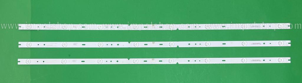 Led backlight strip for tv HKC 43" set 3pcs X D6-43F6-3X8-852X18-170903 / HK43WLEDM-JH21H 43F6-3X8-852X18 , 8LED , 3V , 853MM