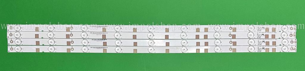 Led backlight strip for tv PHILIPS 40" set 4pcs x GJ-2K15 D2P5-400-D409-C2(pich 92mm) LB-F3528-GJ40109-H , 9LED , 3V , 799MM ,