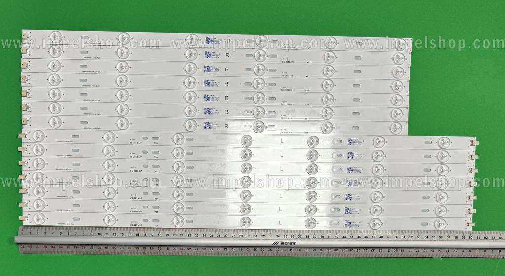 Led backlight strip for tv PHILIPS 55" set 14pcs , 7pcs X LBM550P0701-AQ-4(HF)(L) , 7LED, 604MM , 3V & 7pcs X LBM550P0601-AR-4(HF)(R) , 6LED , 510MM , 3V ,